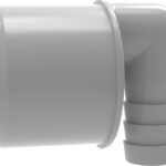 Kolano PCV DN50 ze złączką do węża 3/4''
